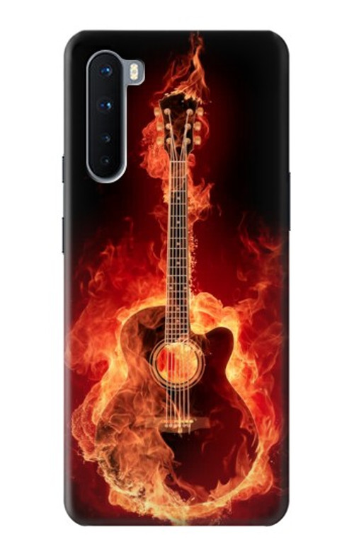 S0415 Fire Guitar Burn Case Cover Custodia per OnePlus Nord