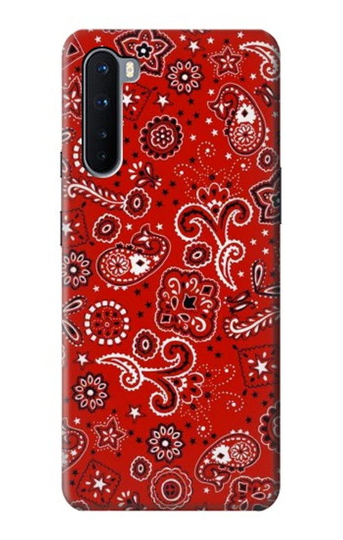 S3354 Red Classic Bandana Case Cover Custodia per OnePlus Nord