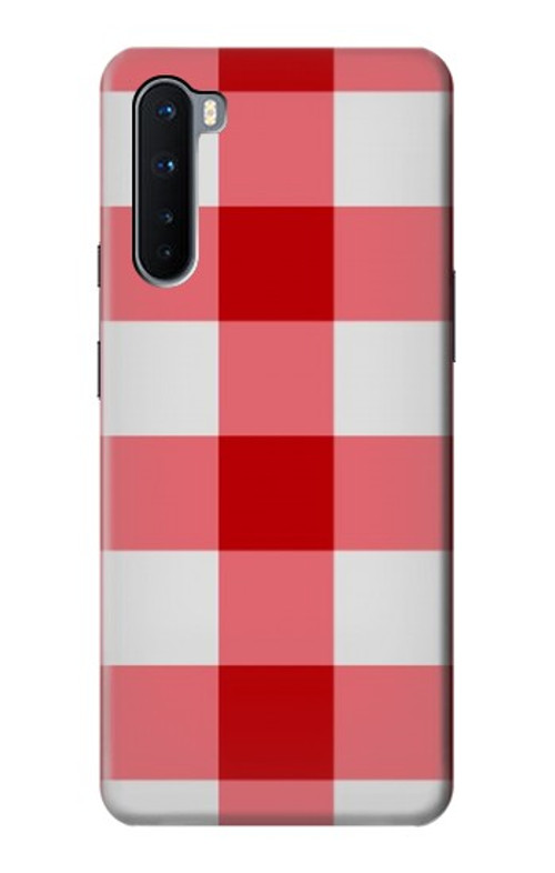S3535 Red Gingham Case Cover Custodia per OnePlus Nord