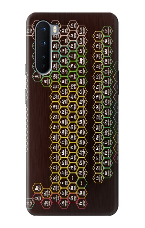 S3544 Neon Honeycomb Periodic Table Case Cover Custodia per OnePlus Nord