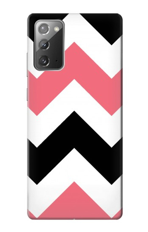 S1849 Pink Black Chevron Zigzag Case Cover Custodia per Samsung Galaxy Note 20