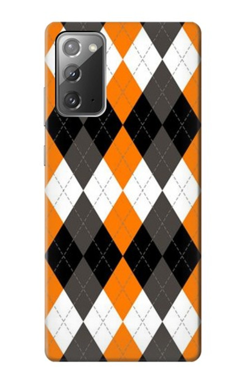 S3421 Black Orange White Argyle Plaid Case Cover Custodia per Samsung Galaxy Note 20