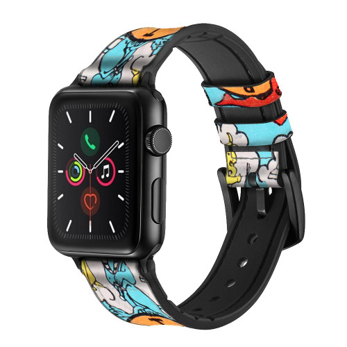 CA0070 Tarot Fortune Leather & Silicone Smart Watch Band Strap For Apple Watch iWatch