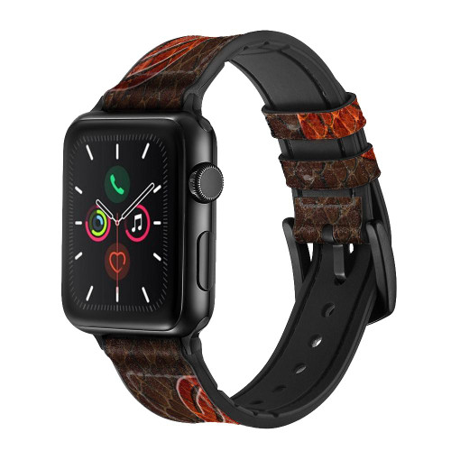 CA0086 Cobra Snake Skin Leather & Silicone Smart Watch Band Strap For Apple Watch iWatch