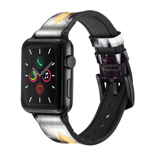 CA0112 Eagle American Leather & Silicone Smart Watch Band Strap For Apple Watch iWatch