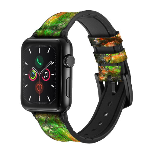 CA0411 Ammonite Fossil Leather & Silicone Smart Watch Band Strap For Apple Watch iWatch