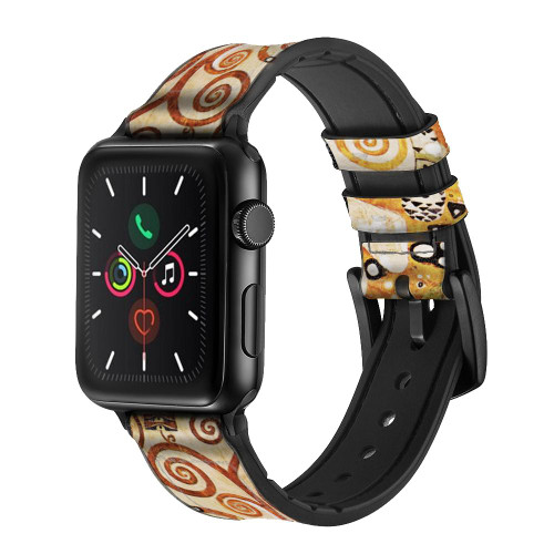 CA0420 The Tree of Life Gustav Klimt Leather & Silicone Smart Watch Band Strap For Apple Watch iWatch