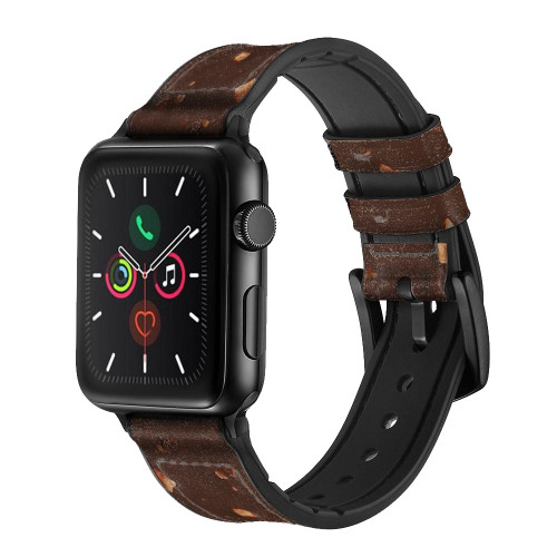 CA0503 Chocolate Ice Cream Bar Leather & Silicone Smart Watch Band Strap For Apple Watch iWatch