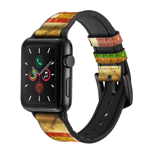 CA0513 Vintage Periodic Table of Elements Leather & Silicone Smart Watch Band Strap For Apple Watch iWatch