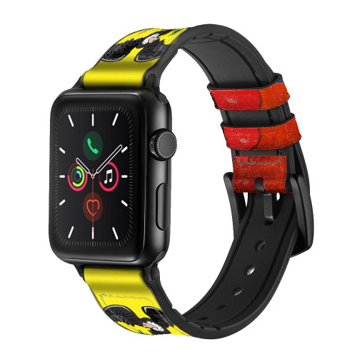CA0539 Ecuador Flag Leather & Silicone Smart Watch Band Strap For Apple Watch iWatch