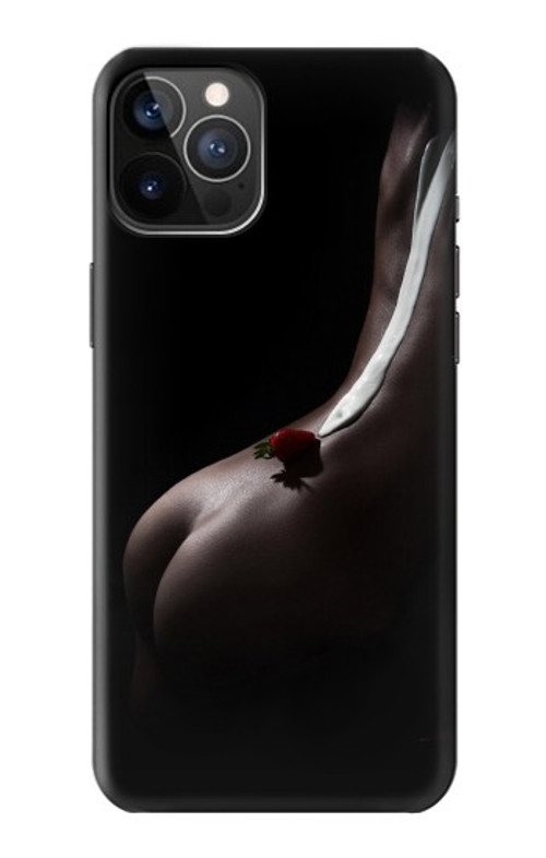 S0546 Sexy Cream Strawberry Case Cover Custodia per iPhone 12, iPhone 12 Pro