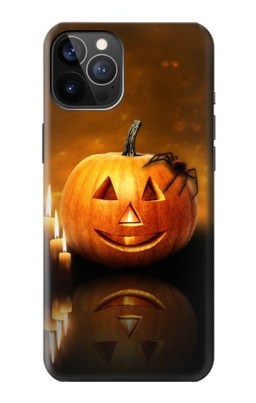 S1083 Pumpkin Spider Candles Halloween Case Cover Custodia per iPhone 12, iPhone 12 Pro