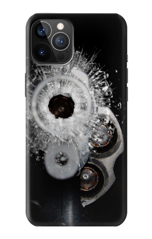 S2387 Gun Bullet Hole Glass Case Cover Custodia per iPhone 12, iPhone 12 Pro