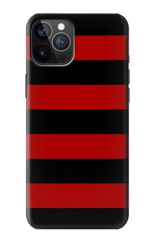 S2638 Black and Red Striped Case Cover Custodia per iPhone 12, iPhone 12 Pro
