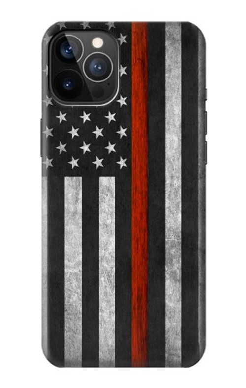 S3472 Firefighter Thin Red Line Flag Case Cover Custodia per iPhone 12, iPhone 12 Pro