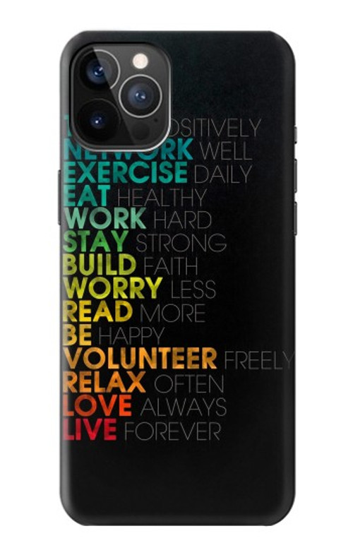 S3523 Think Positive Words Quotes Case Cover Custodia per iPhone 12, iPhone 12 Pro