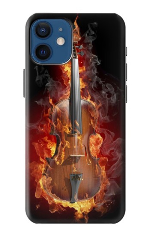 S0864 Fire Violin Case Cover Custodia per iPhone 12 mini