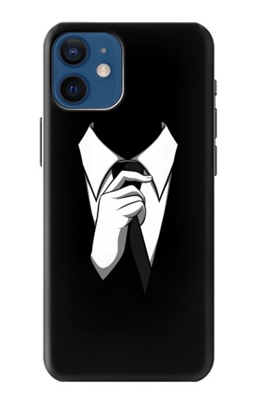 S1591 Anonymous Man in Black Suit Case Cover Custodia per iPhone 12 mini