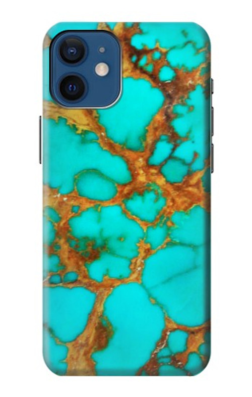 S2688 Aqua Copper Turquoise Gemstone Graphic Case Cover Custodia per iPhone 12 mini
