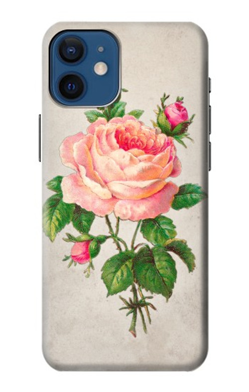 S3079 Vintage Pink Rose Case Cover Custodia per iPhone 12 mini
