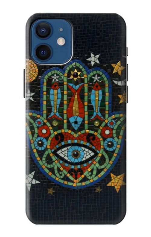S3175 Hamsa Hand Mosaics Case Cover Custodia per iPhone 12 mini