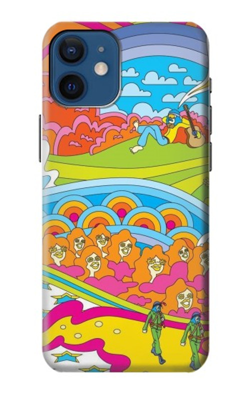 S3407 Hippie Art Case Cover Custodia per iPhone 12 mini