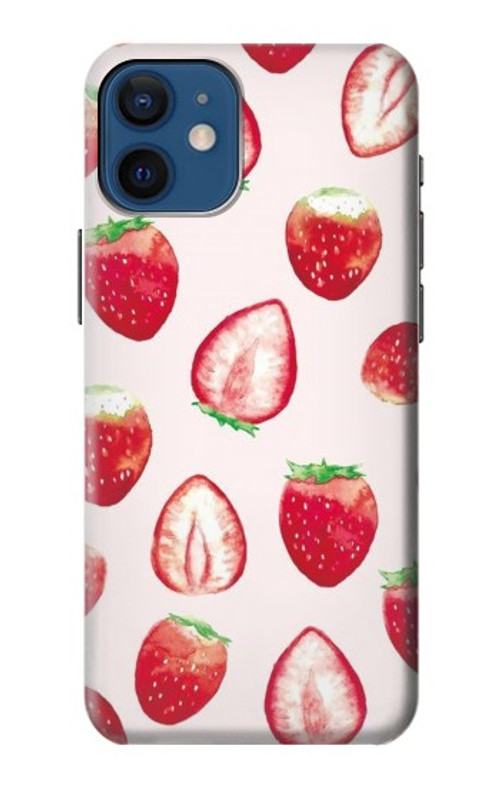 S3481 Strawberry Case Cover Custodia per iPhone 12 mini