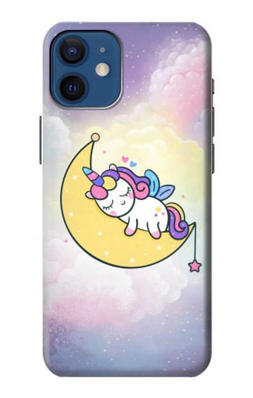 S3485 Cute Unicorn Sleep Case Cover Custodia per iPhone 12 mini