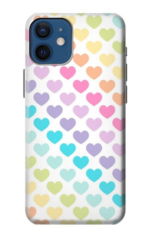 S3499 Colorful Heart Pattern Case Cover Custodia per iPhone 12 mini