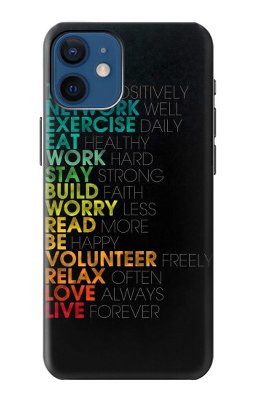 S3523 Think Positive Words Quotes Case Cover Custodia per iPhone 12 mini