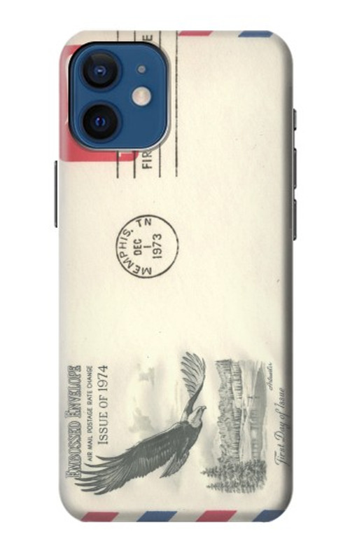 S3551 Vintage Airmail Envelope Art Case Cover Custodia per iPhone 12 mini