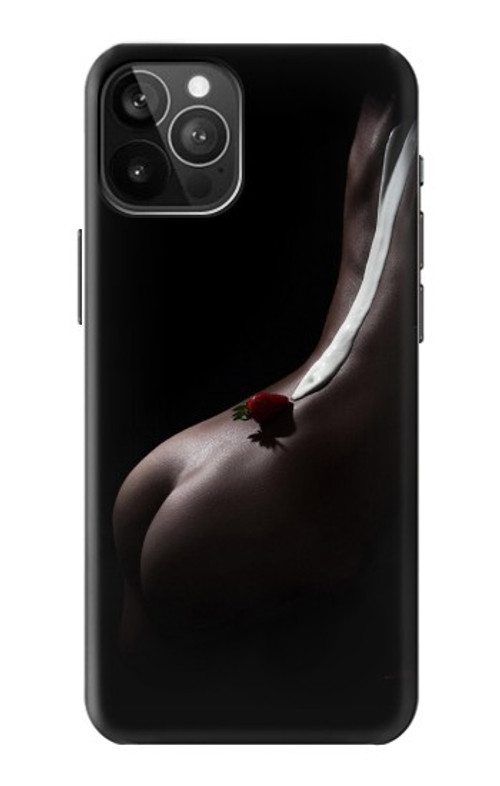 S0546 Sexy Cream Strawberry Case Cover Custodia per iPhone 12 Pro Max