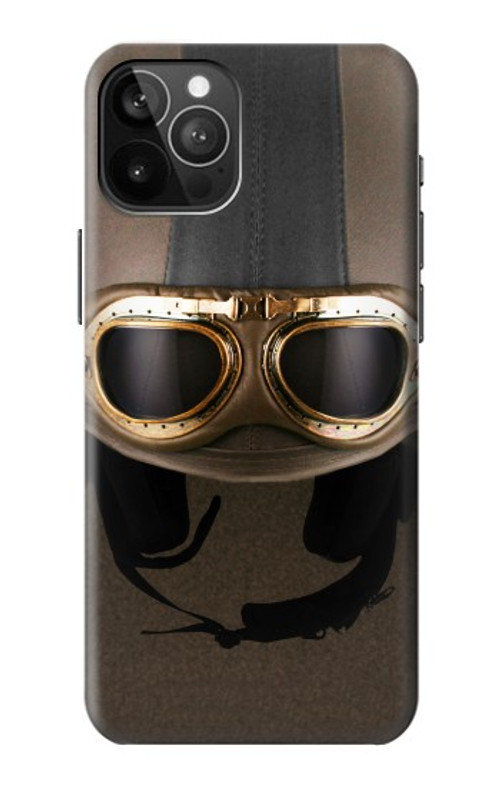 S2645 Vintage Brown Goggles Motorcycle Helmet Case Cover Custodia per iPhone 12 Pro Max