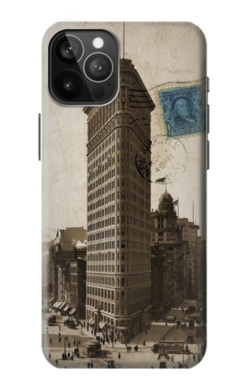 S2832 New York 1903 Flatiron Building Postcard Case Cover Custodia per iPhone 12 Pro Max