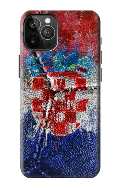 S3313 Croatia Flag Vintage Football Graphic Case Cover Custodia per iPhone 12 Pro Max