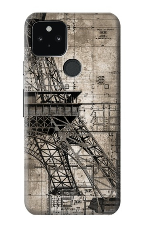 S3416 Eiffel Tower Blueprint Case Cover Custodia per Google Pixel 5