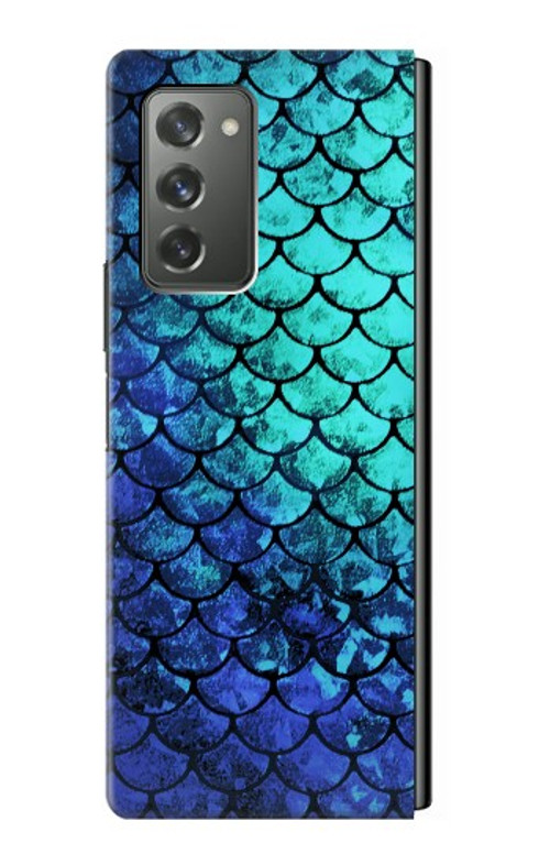 S3047 Green Mermaid Fish Scale Case Cover Custodia per Samsung Galaxy Z Fold2 5G