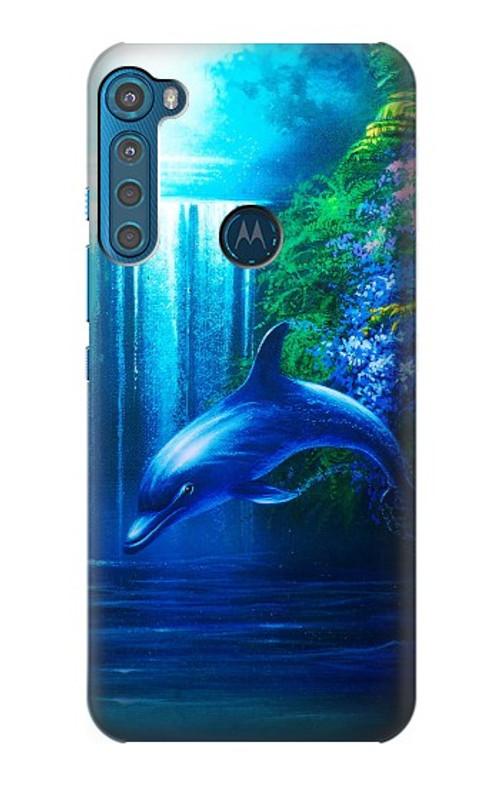 S0385 Dolphin Case Cover Custodia per Motorola One Fusion+