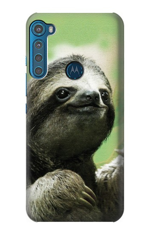 S2708 Smiling Sloth Case Cover Custodia per Motorola One Fusion+