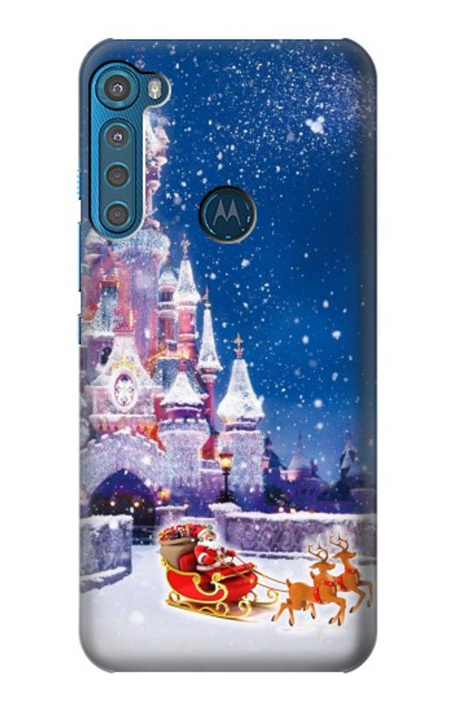 S3282 Santa Xmas Castle Case Cover Custodia per Motorola One Fusion+