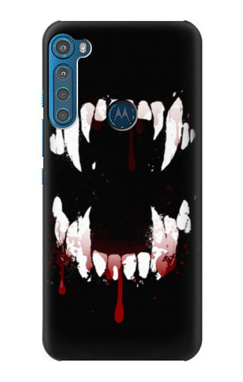 S3527 Vampire Teeth Bloodstain Case Cover Custodia per Motorola One Fusion+