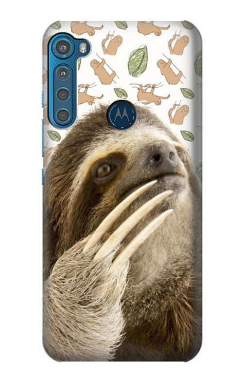 S3559 Sloth Pattern Case Cover Custodia per Motorola One Fusion+