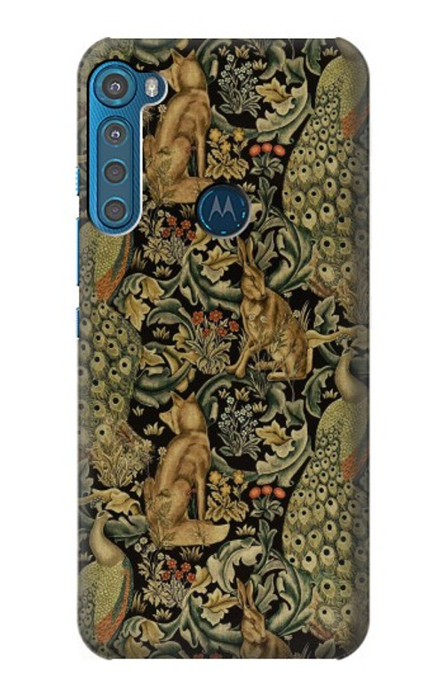 S3661 William Morris Forest Velvet Case Cover Custodia per Motorola One Fusion+