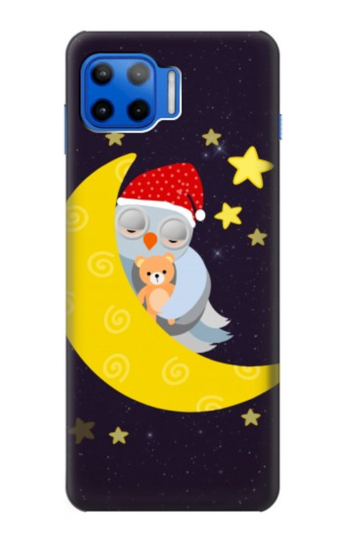 S2849 Cute Sleepy Owl Moon Night Case Cover Custodia per Motorola Moto G 5G Plus