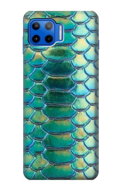 S3414 Green Snake Scale Graphic Print Case Cover Custodia per Motorola Moto G 5G Plus