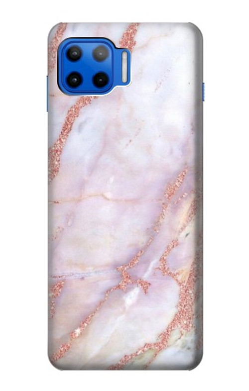 S3482 Soft Pink Marble Graphic Print Case Cover Custodia per Motorola Moto G 5G Plus