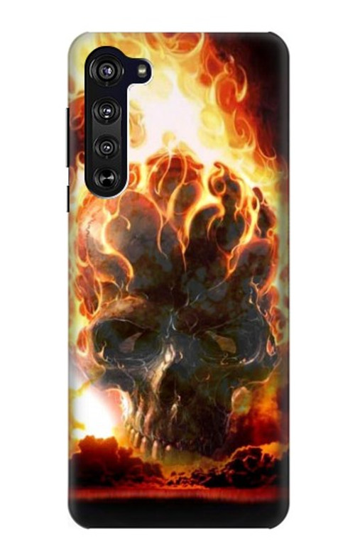 S0863 Hell Fire Skull Case Cover Custodia per Motorola Edge