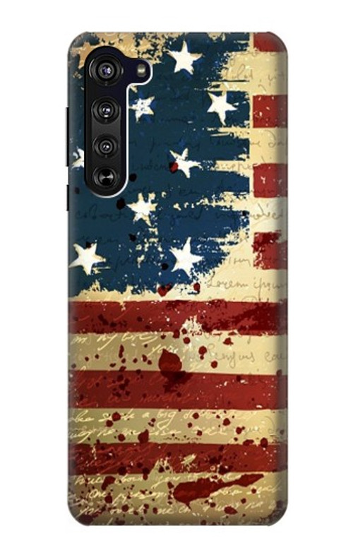 S2349 Old American Flag Case Cover Custodia per Motorola Edge