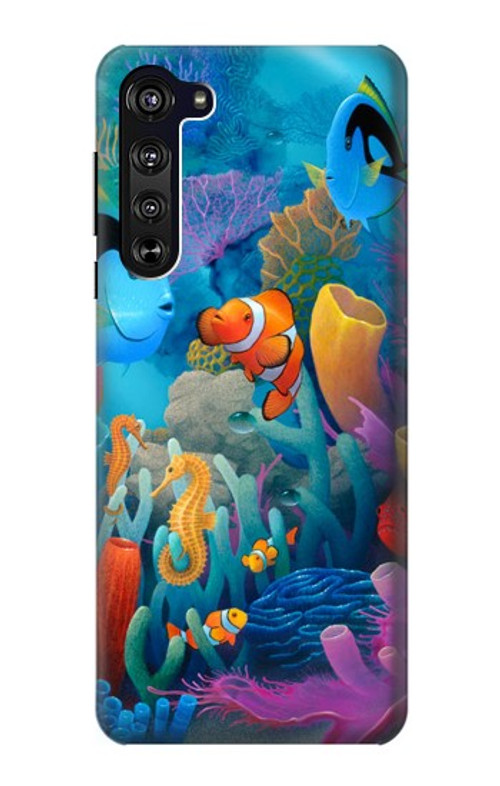 S3227 Underwater World Cartoon Case Cover Custodia per Motorola Edge