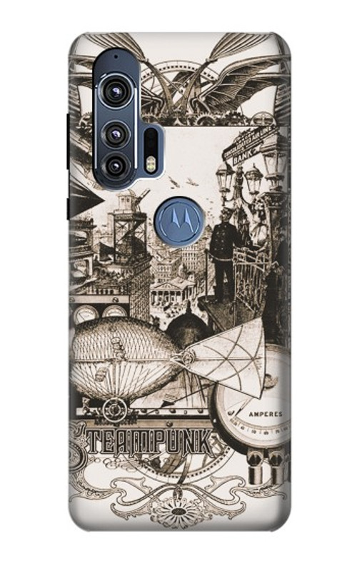 S1681 Steampunk Drawing Case Cover Custodia per Motorola Edge+